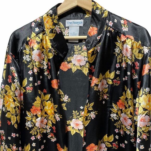 the Paragon Vintage Floral Black Mumu Robe - Picture 6 of 10